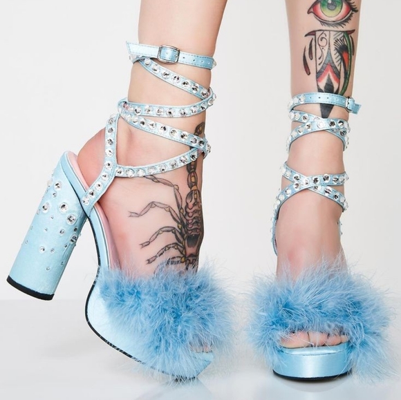Sugar Thrillz Shoes - Icey Boudoir Baby Fluffy Heels